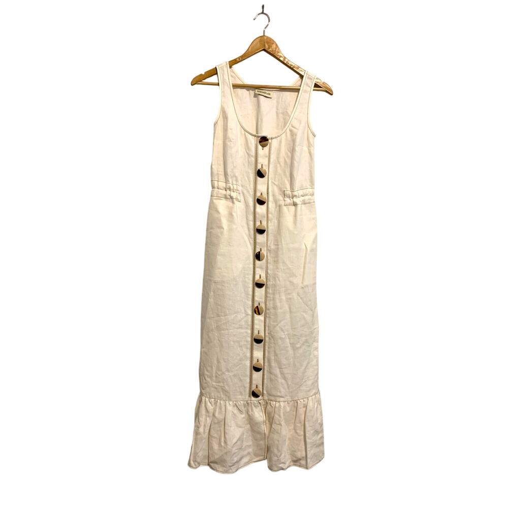 Nicholas Ivory Sleeveless Linen Maxi Dress 2